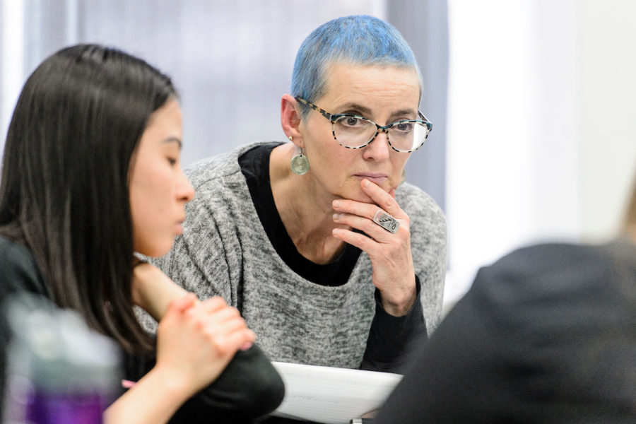 Araceli Alonso, senior lecturer in the Department of Gender and Women's Studies at the University of Wisconsin-Madison, teaches during her WS535: Women's Global Health and Human Rights course in Sterling Hall.
