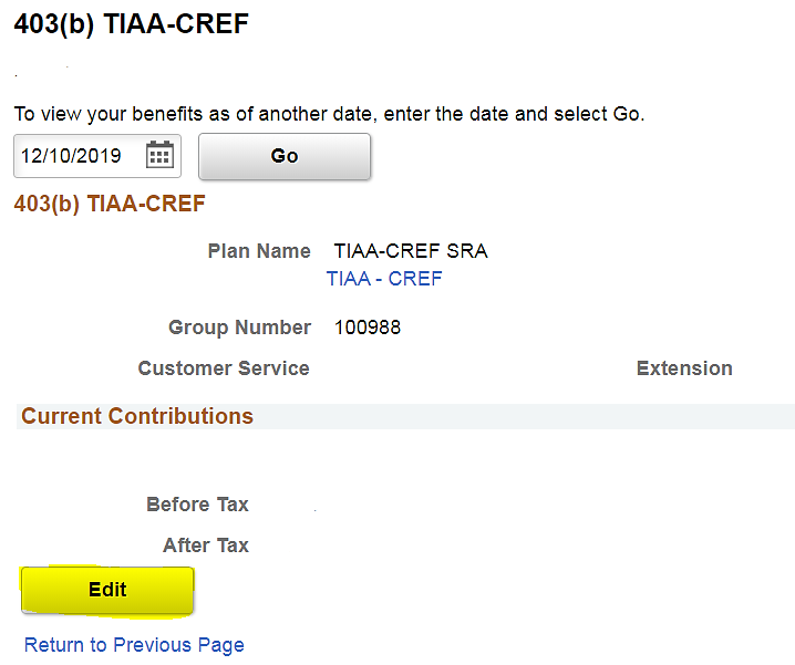 Screenshot of updating TSA contributions