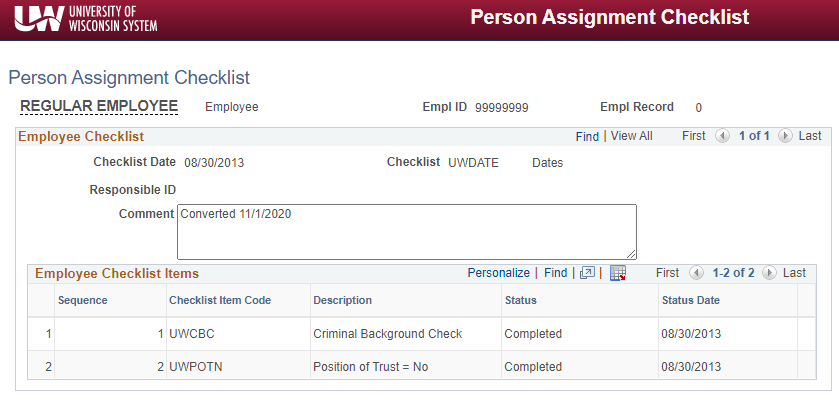 Person Assignment Checklist (Screenshot)