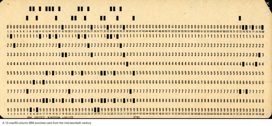 IBM punchcard card