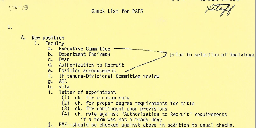 PAFS Checklist