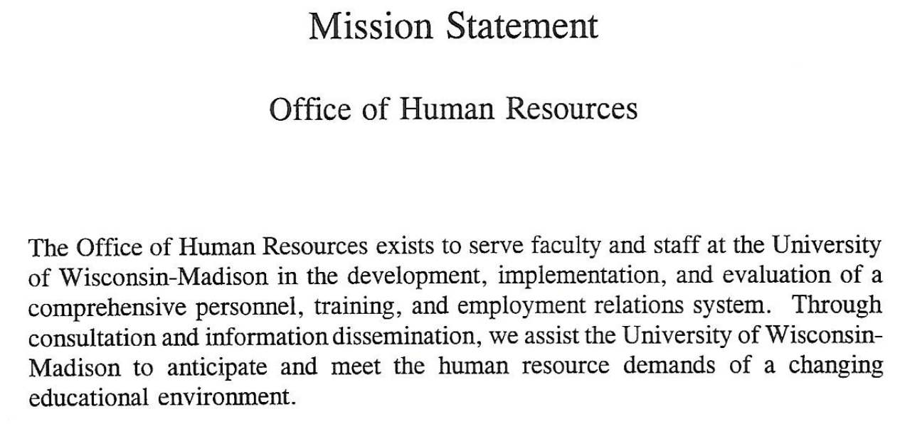 1994 OHR Mission Statement