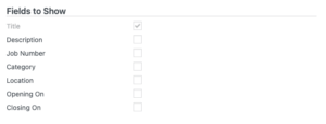 Screenshot showing a popup containing the fields to show options.